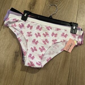 Juicy Couture Women's 5 Pack Bikini Underwear Panties Bows‎ Logo XL